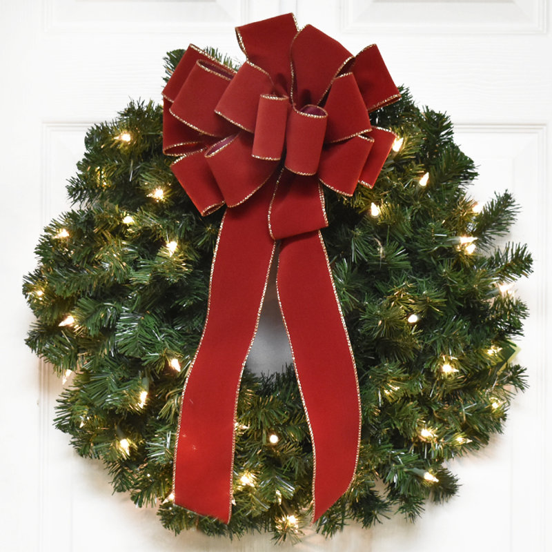 24 Pre Lit Christmas Wreath 